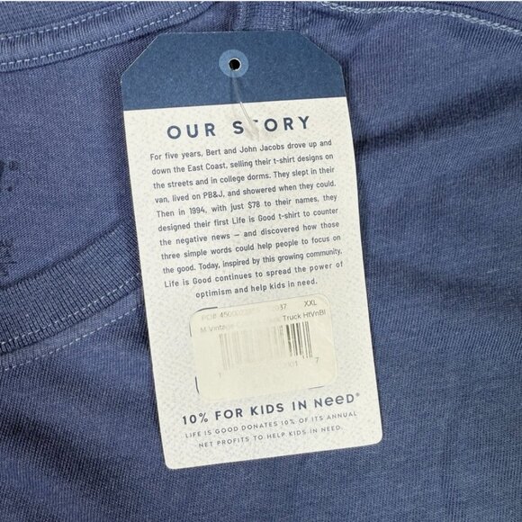 Life Is Good Shirt Mens XXL 2XL Blue Mack Trucks Thank A Trucker Crusher Tee NW - Picture 6 of 11